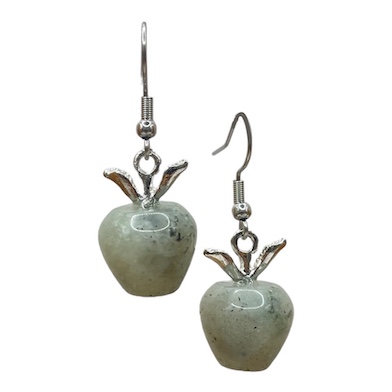 Labradorite Apple Surgical Steel Earrings